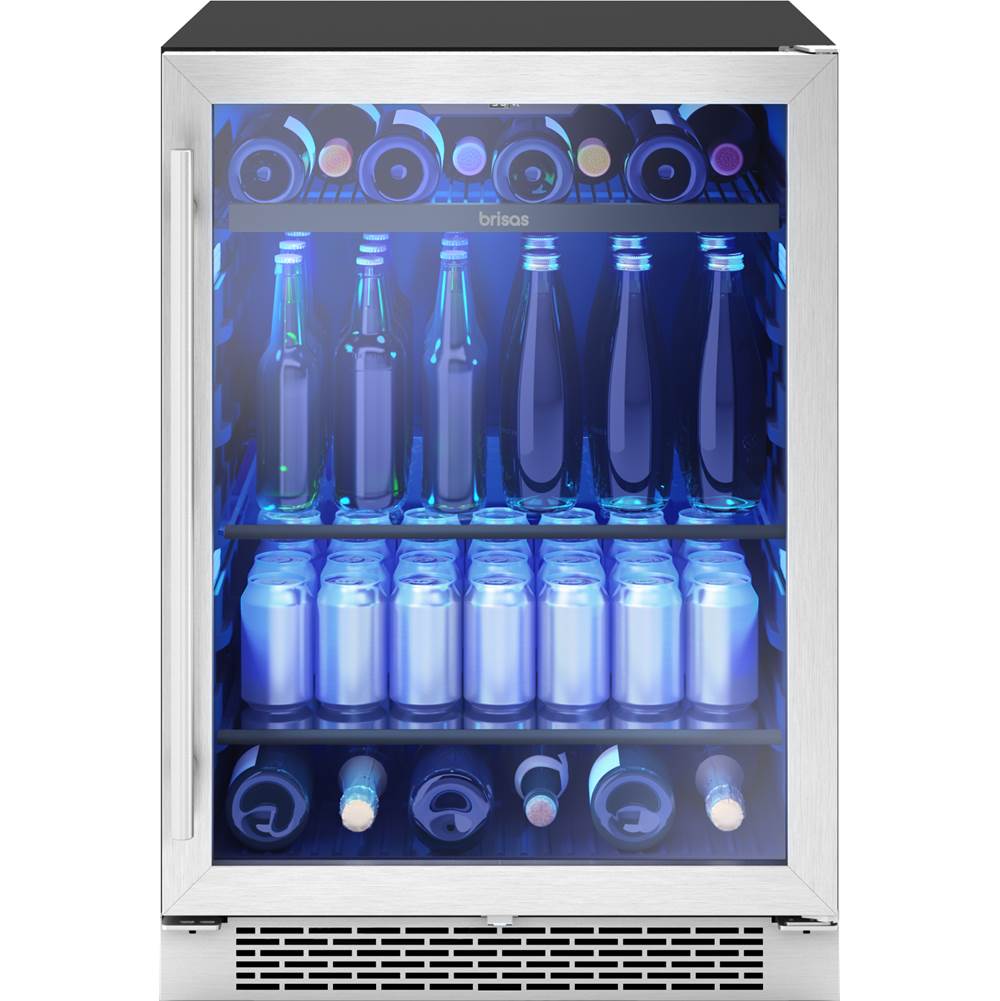 Zephyr - Brisas Single Zone Under Counter Beverage Cooler in Stainless Steel with Reversible Door - Stainless Steel