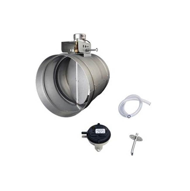 Zephyr - 8'' round universal make-up air damper kit, up to 1,000 CFM - Silver