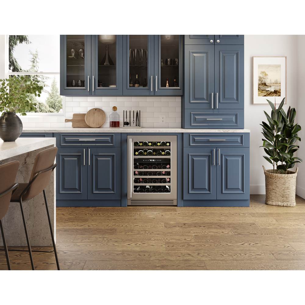 Presrv Pro Wine Cooler, 24in Under Cabinet, SS plus Glass, Reverse Door, 2 Zone