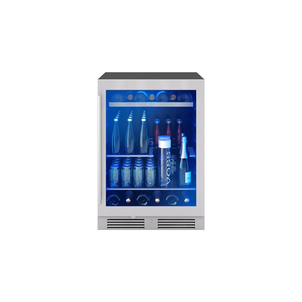 Presrv beverage, 24'' compact, Stainless Steel and glass, reversible, 1 zone