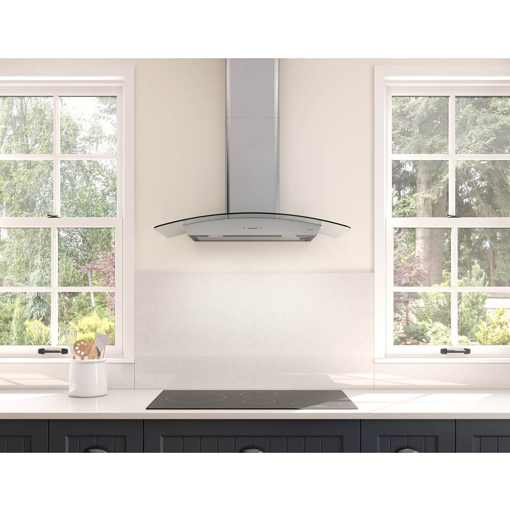 Ravenna Wall, 30in, Black SSPlusGray Glass, LED
