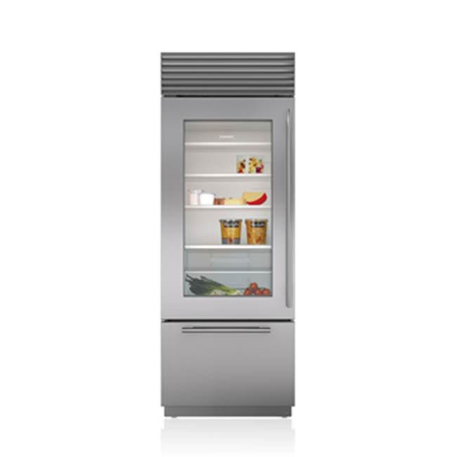 SubZero 30' BUILT-IN, OVER-UNDER, GLASS DOOR, SS, TUBULAR HANDLE, LEFT HINGE