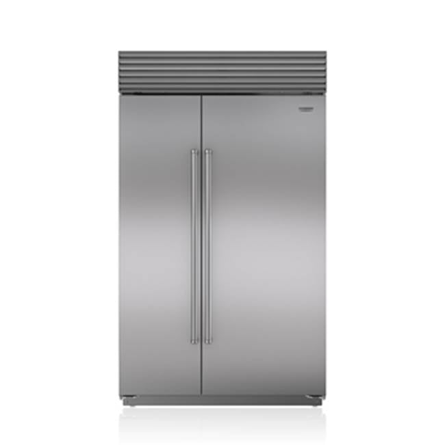 SubZero 48' BUILT-IN, SIDE-BY-SIDE, INTERNAL ICE & WATER DISPENSER, SS, TUBULAR HANDLE