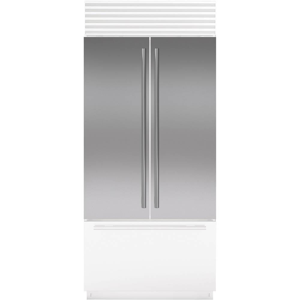 SubZero Classic 36'' French Door Stainless Steel Flush Inset Door Panel With Tubular Han