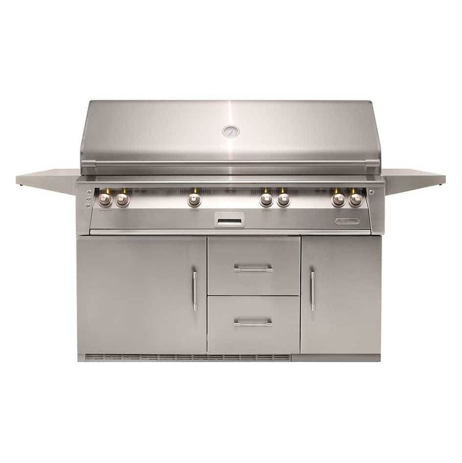 Alfresco 56'' Sear Zone Grill On Refrigerated Base - Carmine Red-Gloss