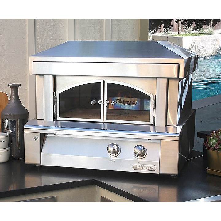 Alfresco 30'' Pizza Oven For Countertop Mounting - Raspberry Red-Gloss