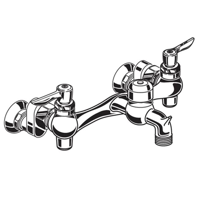 American Standard Wall-Mount Service Sink Faucet With 3-Inch Vacuum Breaker Spout and Offset Shanks