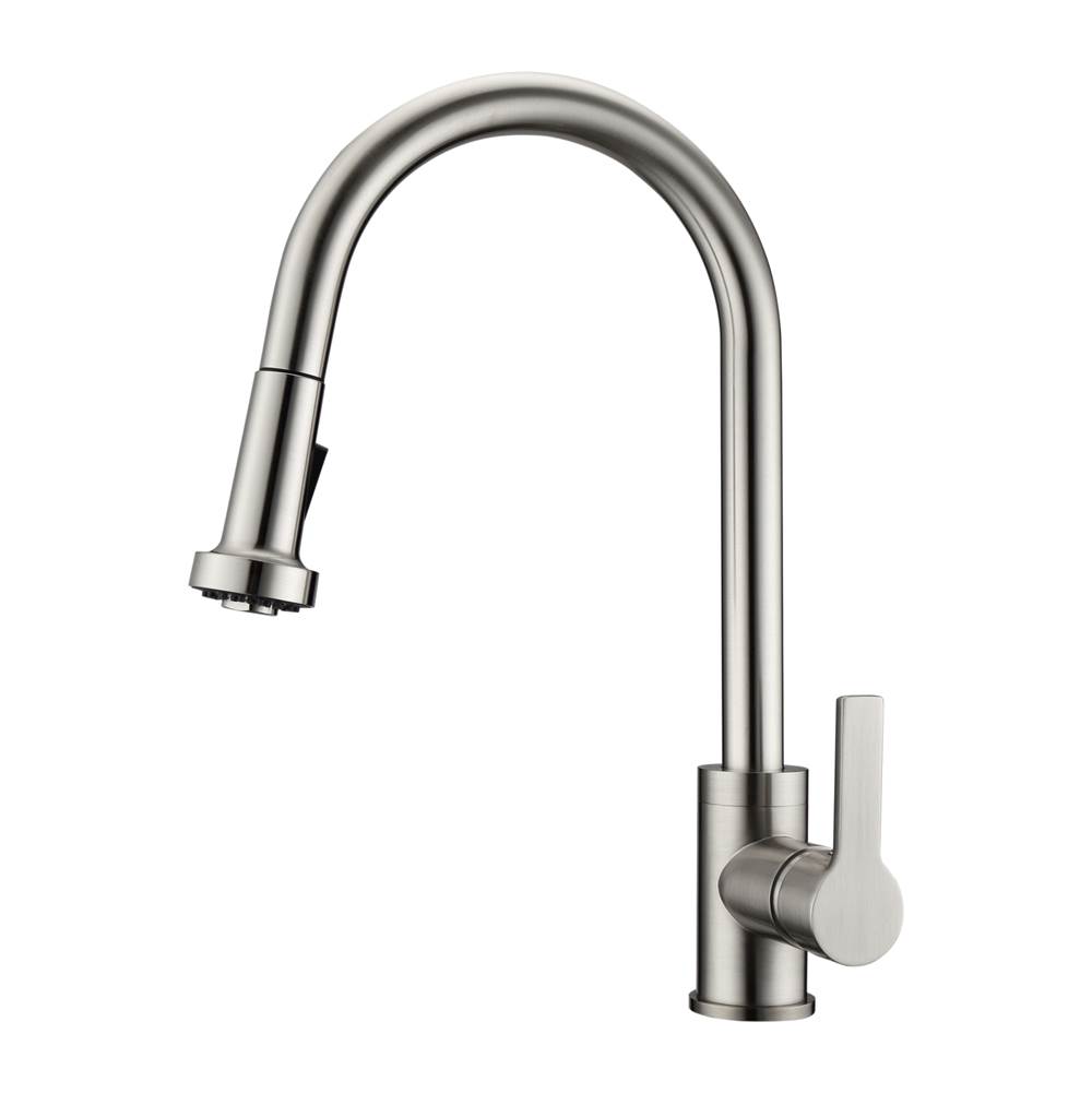 Barclay Fairchild Kitchen Faucet,Pull-out Spray, Metal Levr Hndls,BN