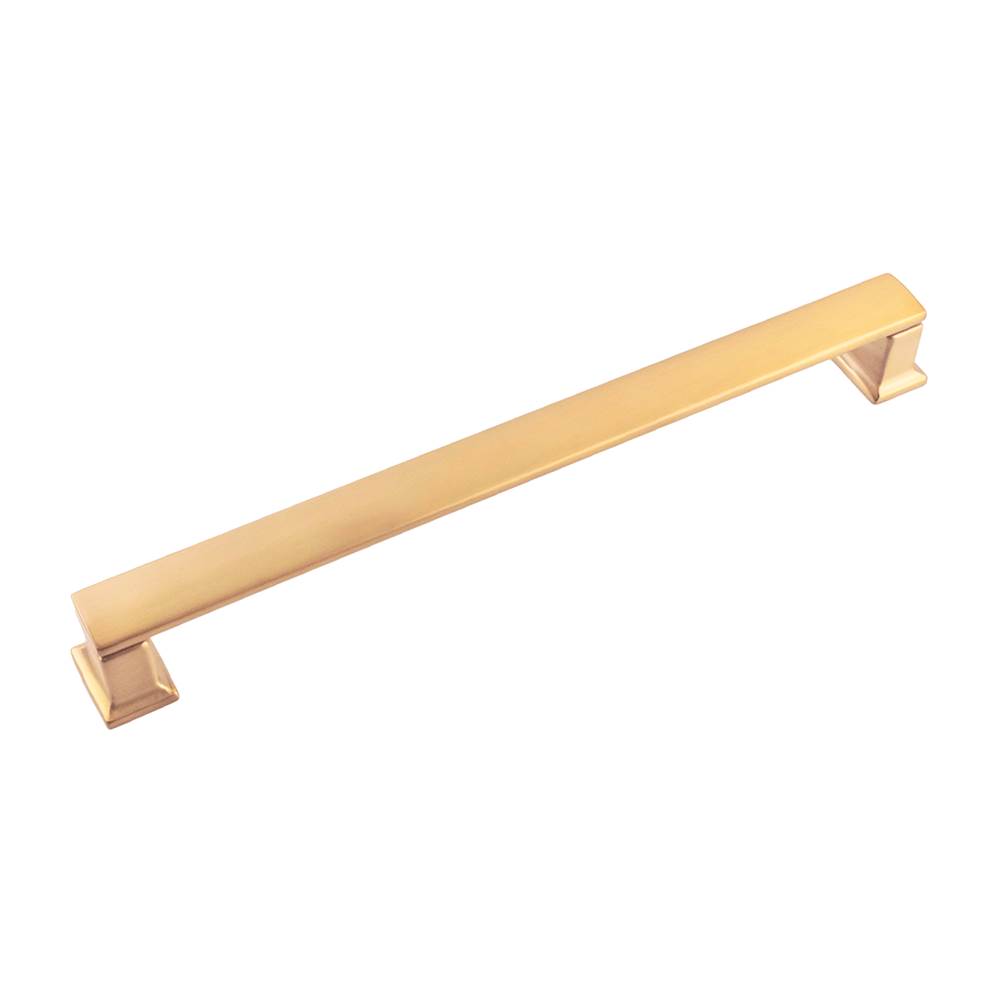 Belwith Keeler Cambridge Collection Pull 8-13/16 Inch (224mm) Center to Center Brushed Golden Brass Finish