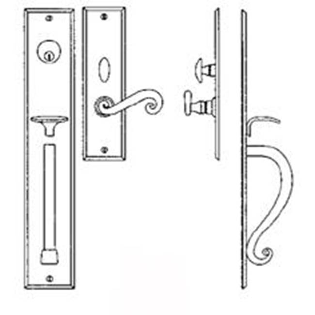 Bouvet Entrance Handle Set - Complete single cylinder set for 2 1/4'' door