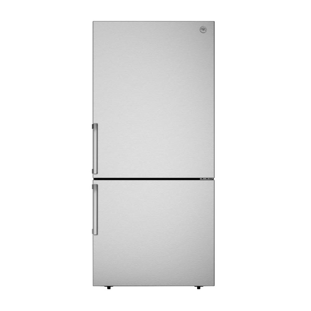 Bertazzoni Bottom Mount Freestanding Refrigerator, 31'', Stainless Steel without Ice Maker and Reversible Door