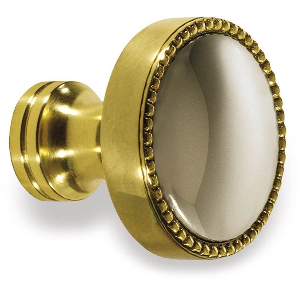 Colonial Bronze Cabinet Knob Hand Finished in Satin Brass and Matte Light Statuary Bronze