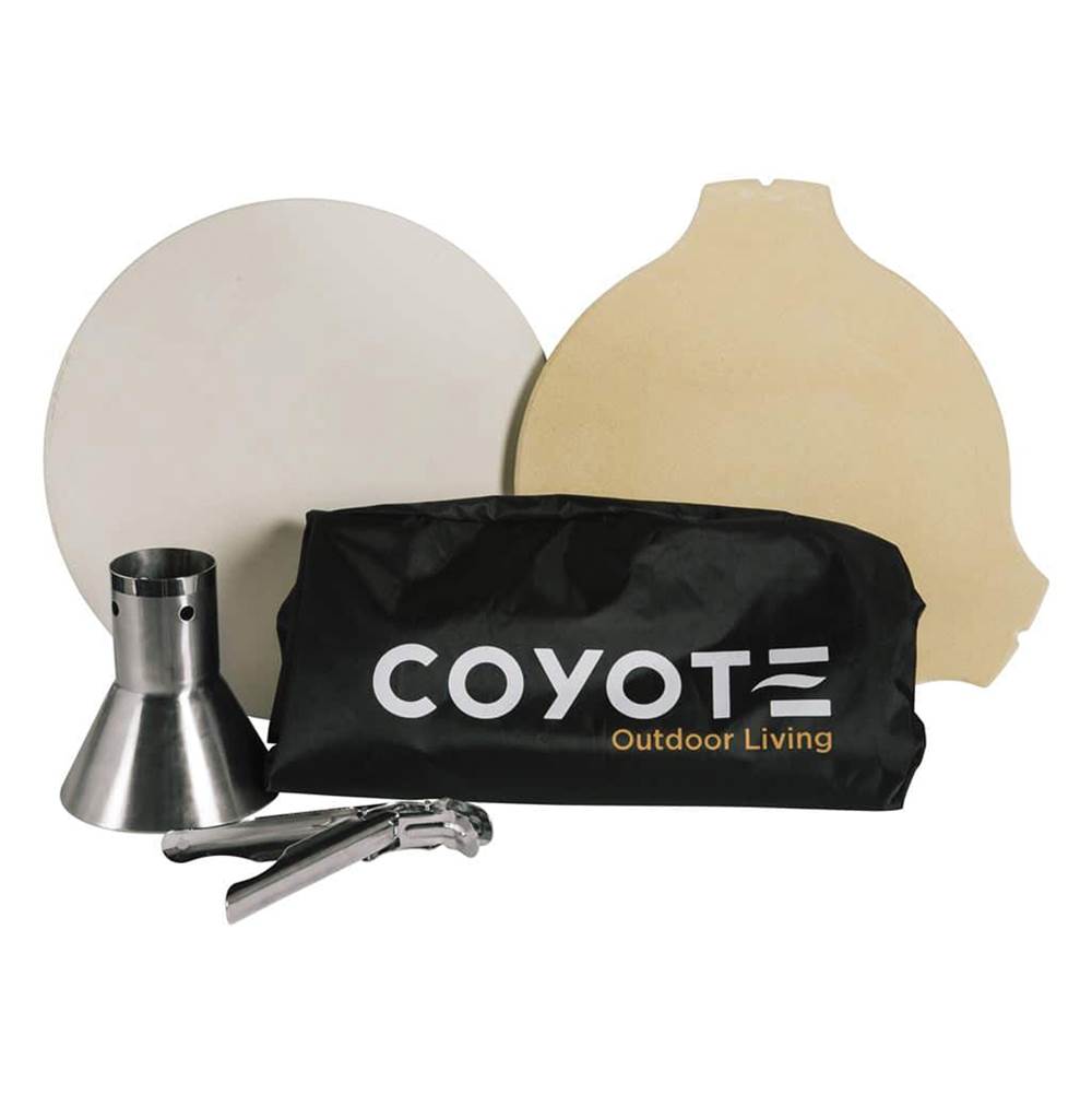 Coyote Outdoor Living Asado Accessory Bundle includes Pizza Stone, Heat Deflector, Chicken Throne, Grid Grippers & Cover