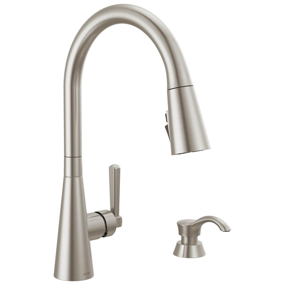 Delta Faucet Boyd™ Single Handle Pull-Down Kitchen Faucet with Soap Dispenser and ShieldSpray Technology