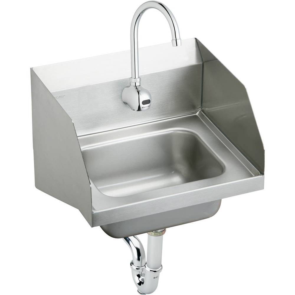 Elkay Stainless Steel 16-3/4'' x 15-1/2'' x 13'', Single Bowl Wall Hung Handwash Sink Kit