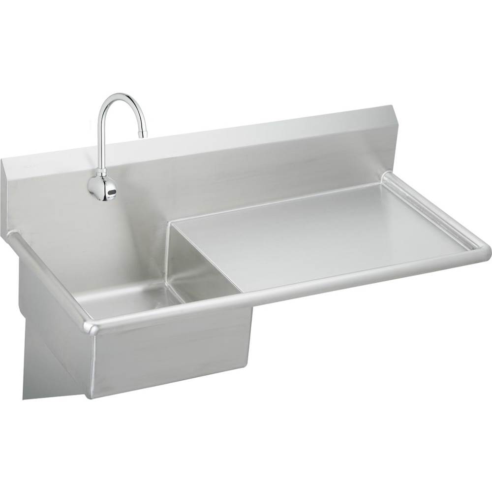 Elkay Stainless Steel 49-1/2'' x 24'' x 10, Wall Hung Service Sink Kit