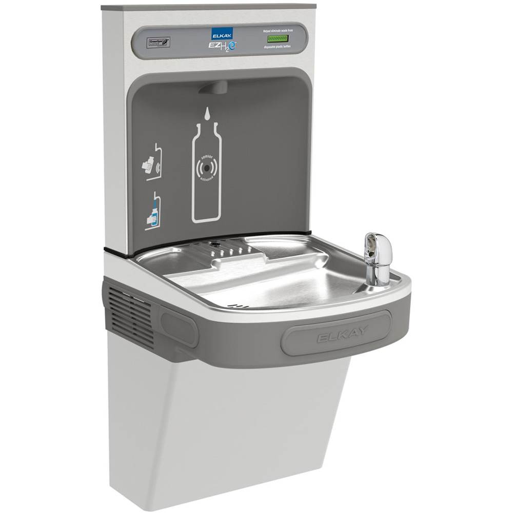 Elkay ezH2O Bottle Filling Station with Single ADA Vandal-Resistant Cooler, Non-Filtered Refrigerated Stainless
