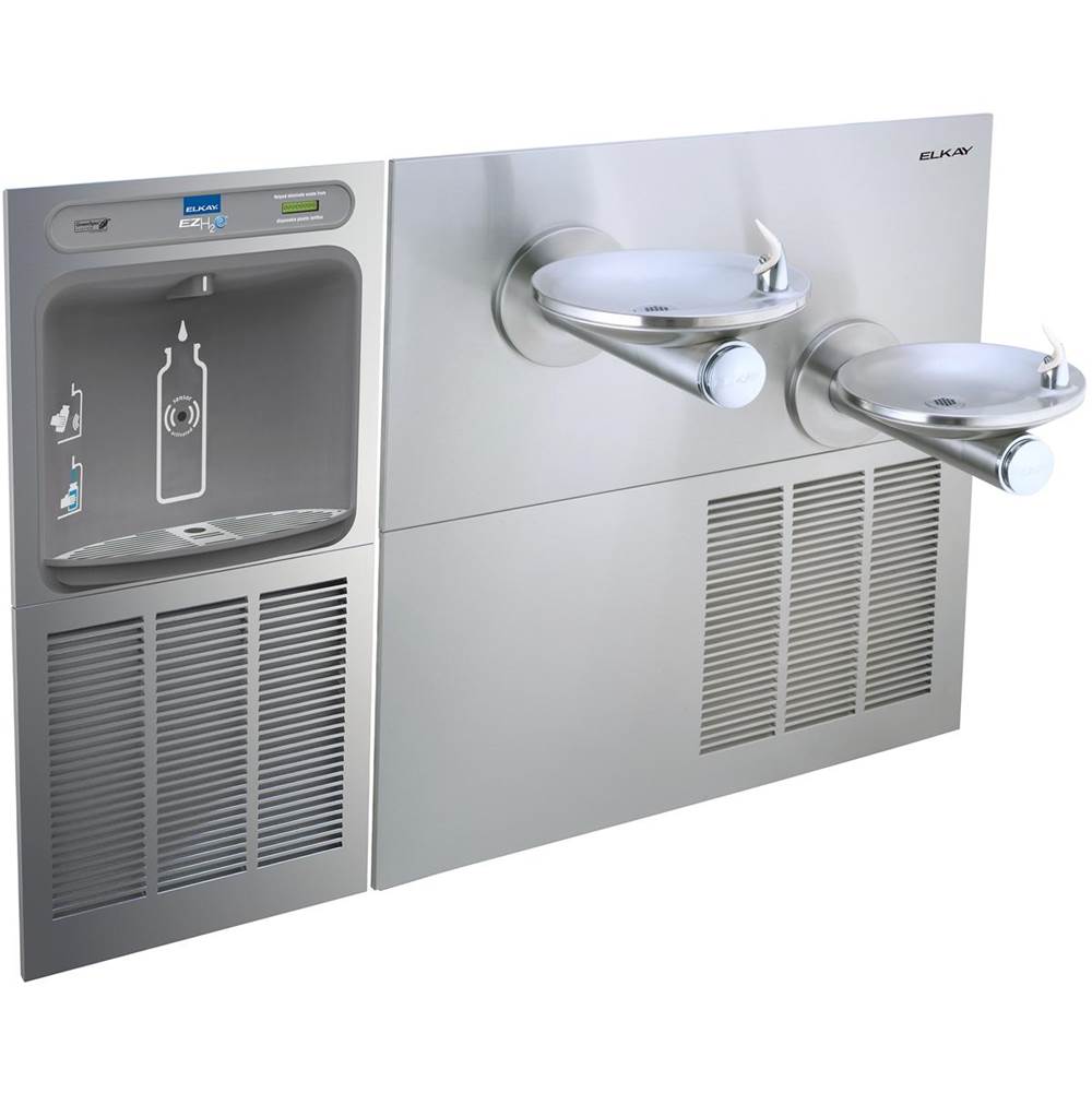 Elkay ezH2O Bottle Filling Station and SwirlFlo Bi-Level Fountain, High Efficiency Non-Filtered Refrigerated Stainless