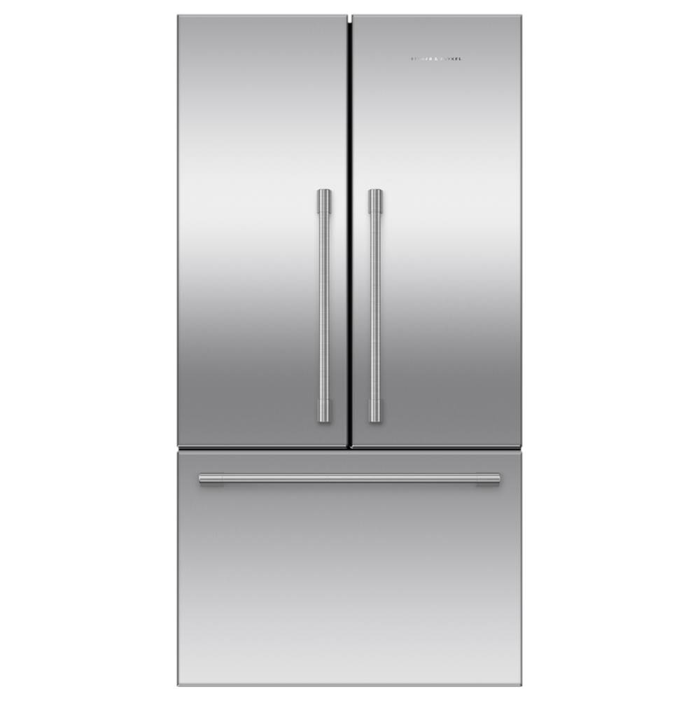 Fisher & Paykel 36'' French Door Refrigerator Freezer, Stainless Steel, 20.1 cu ft, Ice Only, Counter Depth, Pro Round Flush Handle