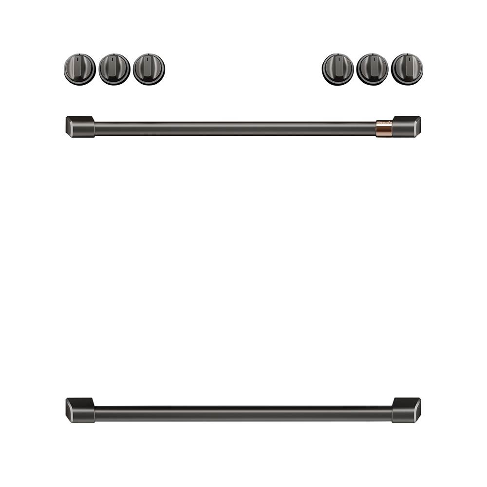 Cafe Front Control Induction Knobs and Handles - Brushed Black