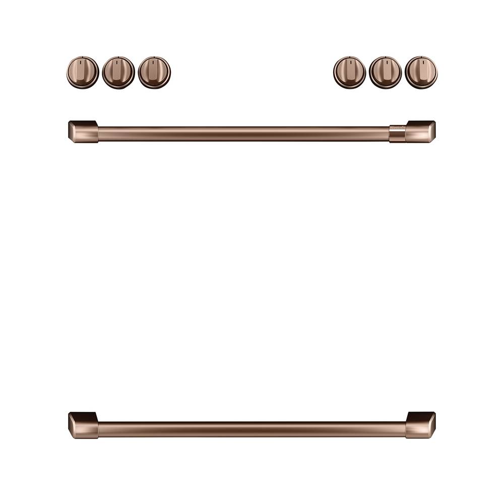 Cafe Front Control Gas Knobs and Handles - Brushed Copper