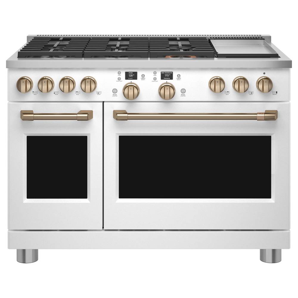Cafe 48'' Smart Dual-Fuel Commercial-Style Range With 6 Burners And Griddle (Natural Gas)