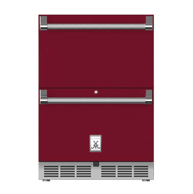 Hestan 24'' Refrigerator Drawer (Upper) and Freezer Drawer (Bottom), with Lock