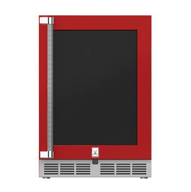 Hestan 24'' Dual Zone Refrigerator with Wine, Glass Door and Lock, Left Hinged