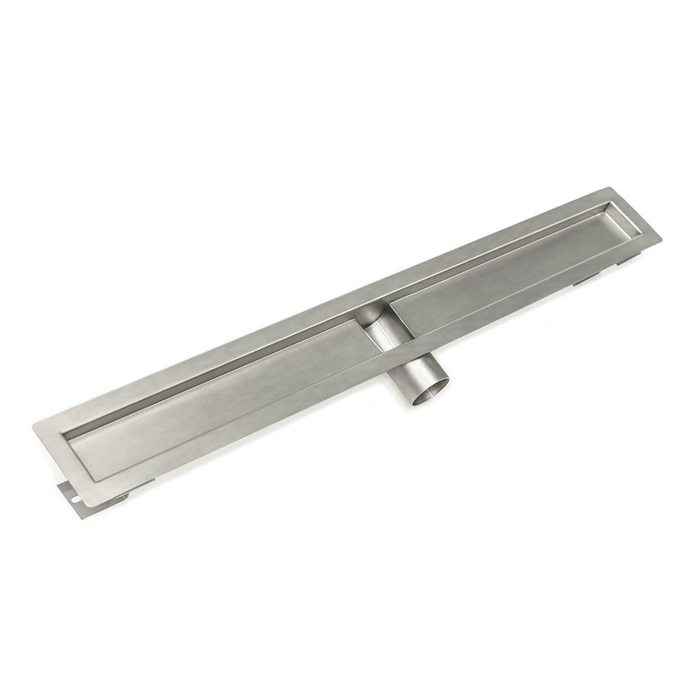 Infinity Drain 24'' Stainless Steel Side Outlet Channel for FT Series with 2'' No Hub Outlet
