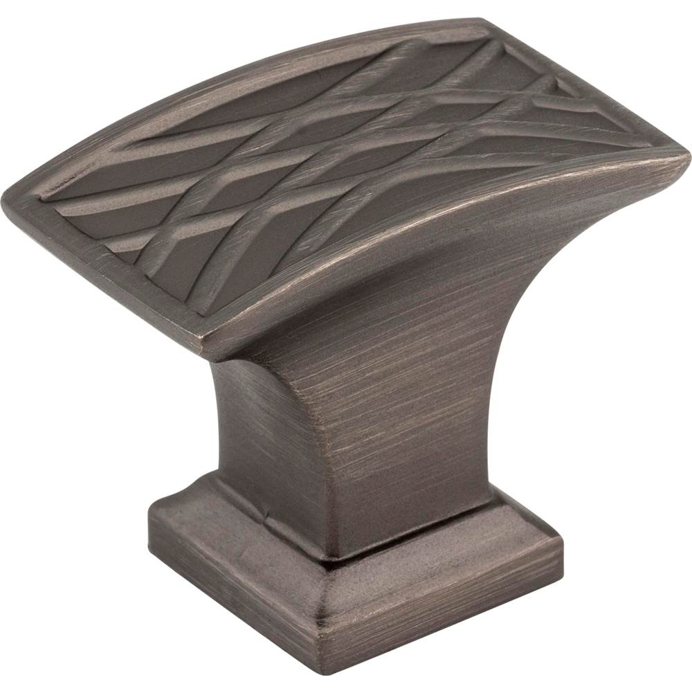 Jeffrey Alexander 1-1/2'' Overall Length Brushed Pewter Rectangle Geometric Pattern Aberdeen Cabinet Knob
