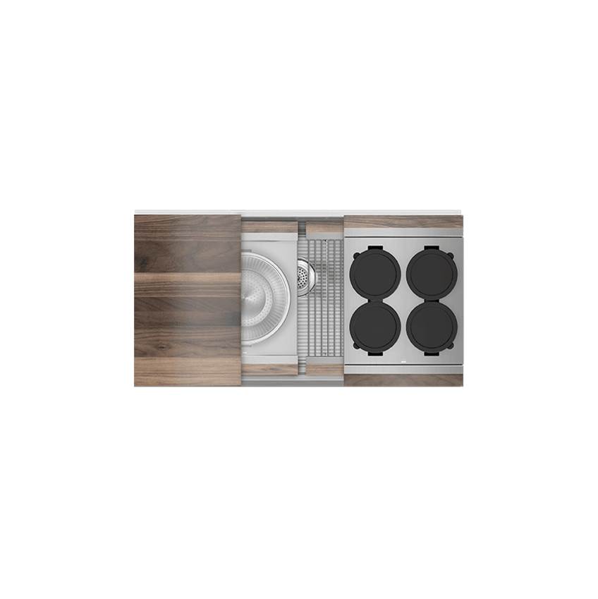 Home Refinements by Julien Smartstation Sink Reveal Undermount, Walnut Acc., Single 36X17X10