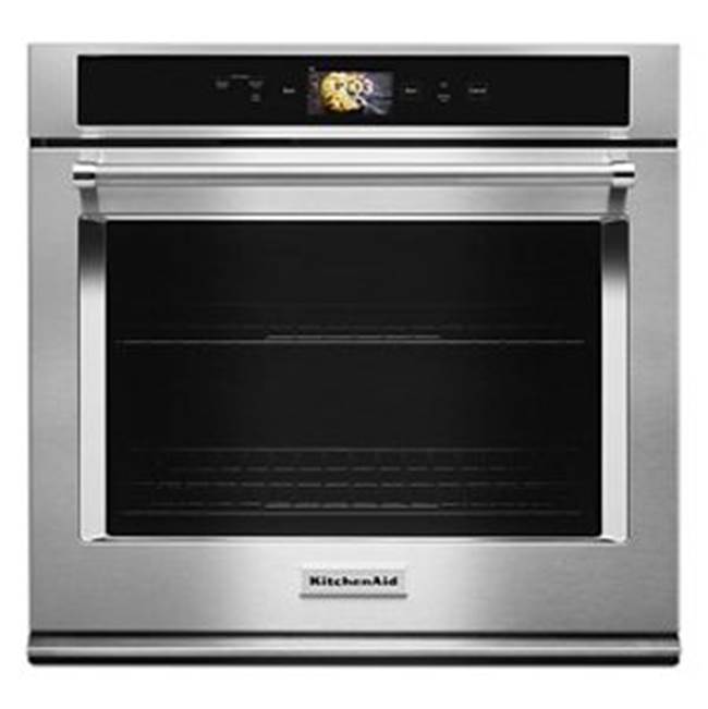 Kitchen Aid 30'' Connected Single Wall Oven, Wifi, Touch Lcd, Powered Accessories, True Convection, 5.0 Cu. Ft, Soft Close Doors
