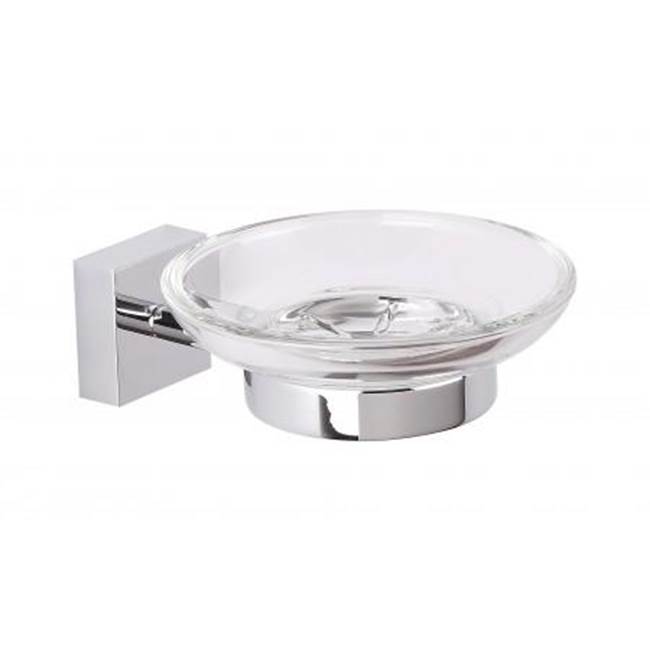 Kartners MADRID - Wall Mounted Soap Dish with Frosted Glass-Polished Brass