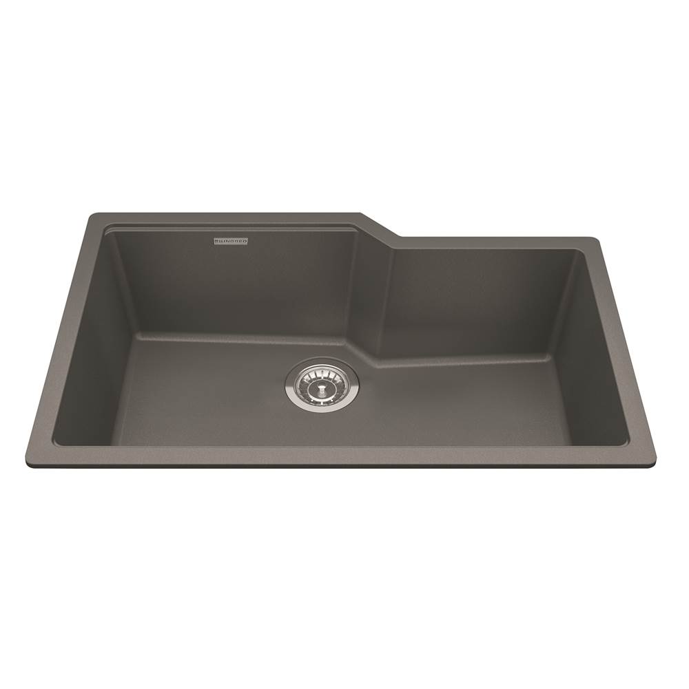 Kindred Granite Series 30.69-in LR x 19.69-in FB Undermount Single Bowl Granite Kitchen Sink in Stone Grey