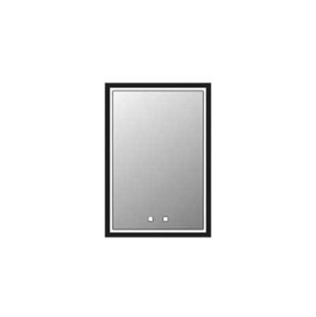 Madeli Illusion Lighted Mirrored Cabinet , 20X30''-Left Hinged-Recessed Mount, Matte Black Frame-Lumen Touch+, Dimmer-Defogger-2700/4000 Kelvin