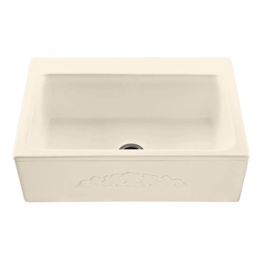 MTI Basics 33X22 White Embossed Front Single Bowl Basics Farmhouse Sink-Mccoy