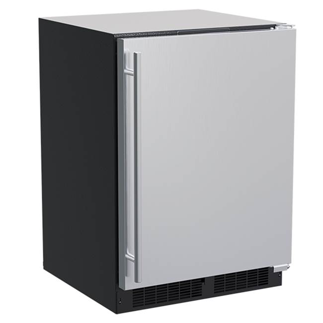 Marvel 24'' Marvel High Capacity Refrigerator, Stainless Steel, Solid Door Storage, Right Hinge