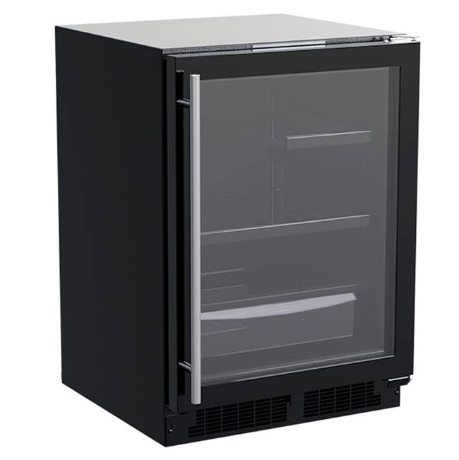 Marvel 24'' Marvel Refrigerator With Convertible Shelves And Maxstore Bin, Black Solid Door, Reversible Door