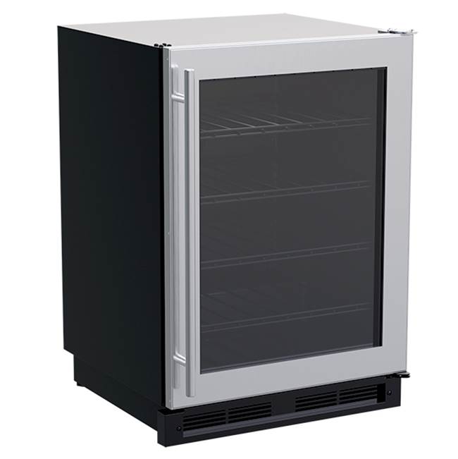 Marvel 24'' Marvel Single Zone Wine Refrigerator, Stainless Steel, Glass Door, Reversible Door