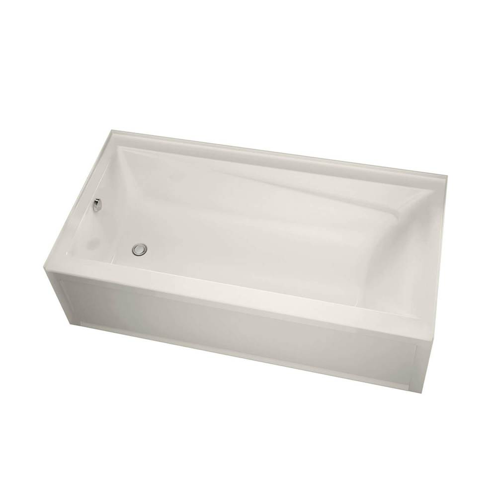 Maax Exhibit 6030 IFS AFR Acrylic Alcove Left-Hand Drain Whirlpool Bathtub in Biscuit