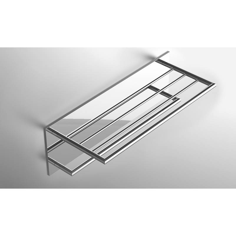 Neelnox Collection Inspire Towel Shelf with Bar Finish: Unlacquered Brass