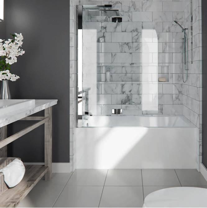Neptune Entrepreneur AZEA bathtub 32x60 with Tiling Flange and Skirt, Left drain, Activ-Air, White