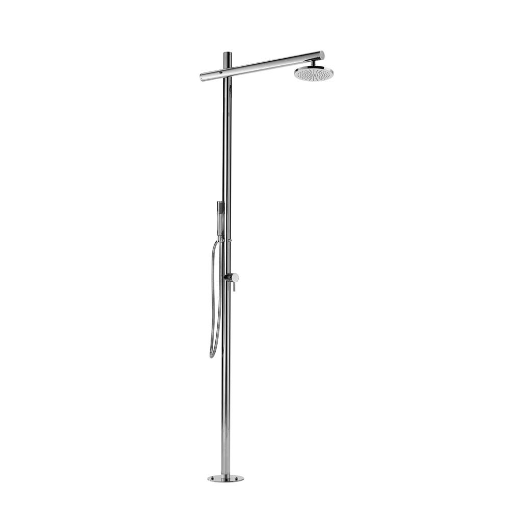 Outdoor Shower ''Onda'' Free Standing Single Supply Shower Unit - Hand Spray - 8'' Shower Head