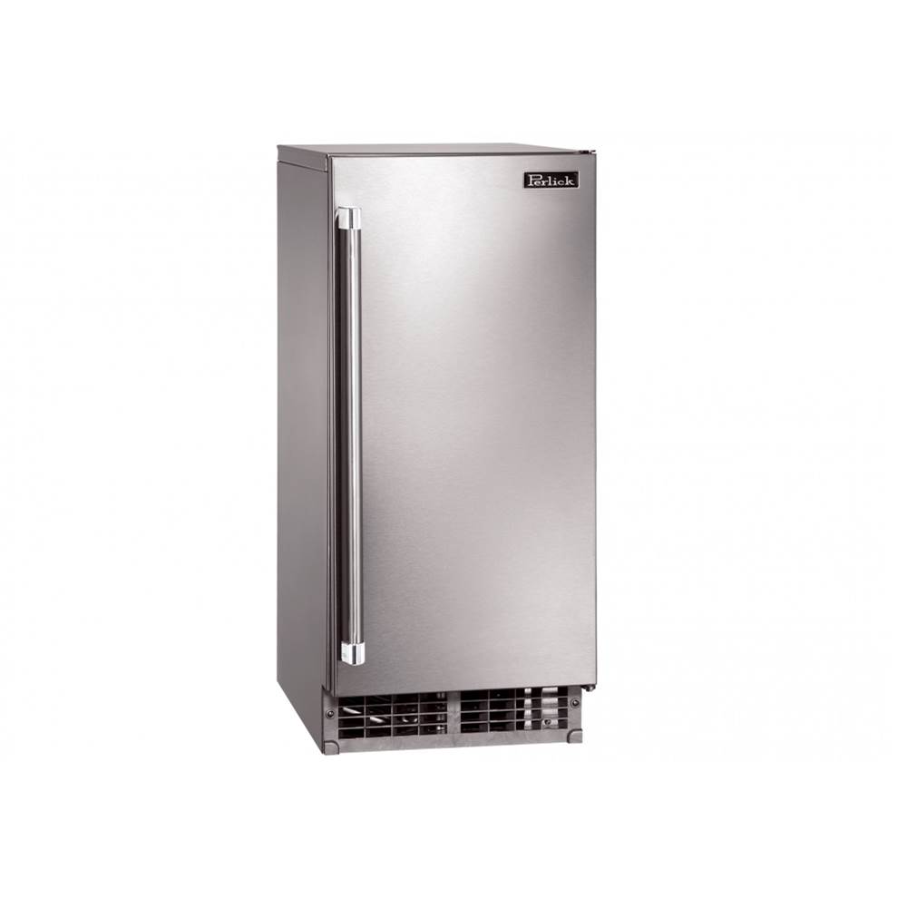 Perlick 15'' Signature Series Clear Ice Maker with Stainless Steel Solid Door, Hinge Right