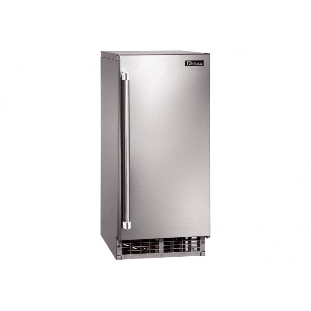 Perlick 15'' Signature Series Cubelet Ice Maker with Stainless Steel Solid Door, Hinge Right