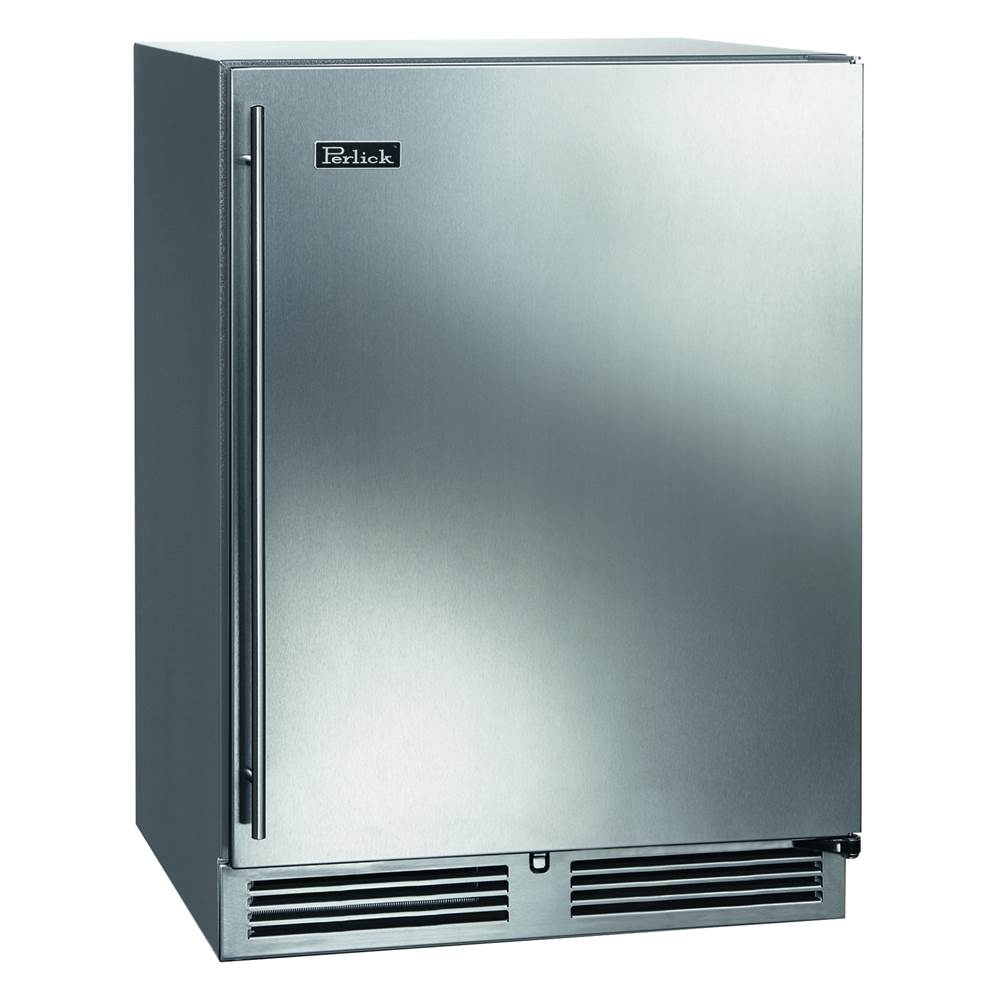 Perlick 24'' C-Series Outdoor Refrigerator with Stainless Steel Solid Door, Hinge Left, with Lock