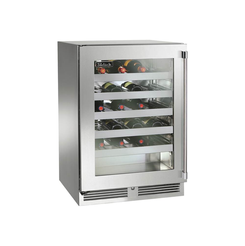 Perlick 24'' Signature Series Outdoor Wine Reserve with Fully Integrated Panel Ready Glass Door, Hinge Left, with Lock