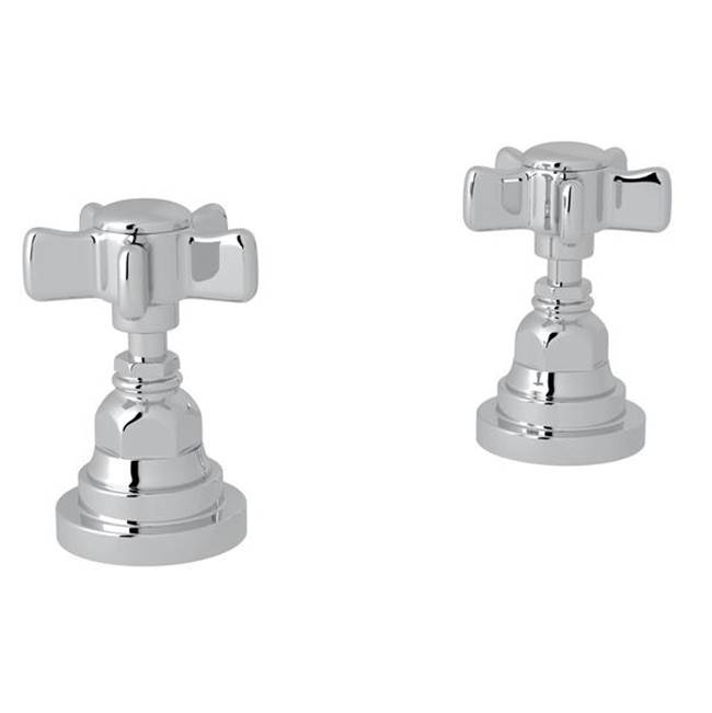 Rohl Rohl San Giovanni Bath Pair Of 1/2'' Hot And Cold Sidevalves Only In Polished Chrome With Five Spoke Handles