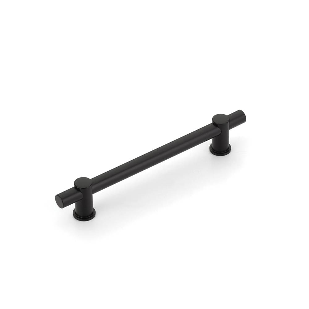 Schaub And Company Fonce Bar Pull, 6'' cc with Matte Black Bar and Polished Nickel stems