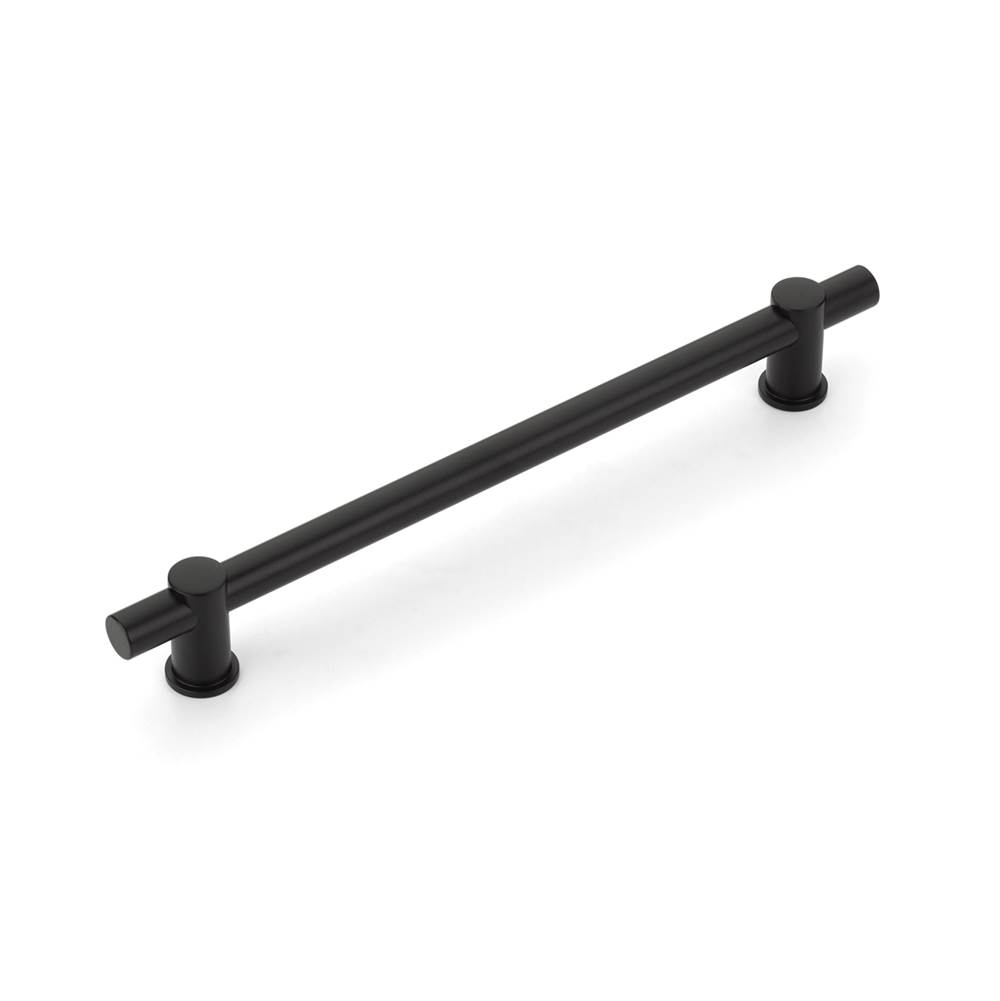 Schaub And Company Fonce Bar Pull, 8'' cc with Matte Black bar and Polished Nickel stems